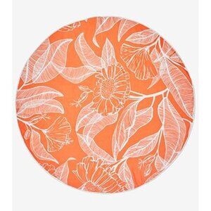 Summer & Rose New Orange Leaf Print 57 Inch Beach Park Outdoor Roundie